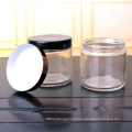 cosmetic facial cream glass  jar 160ml 5oz and black plastic cap